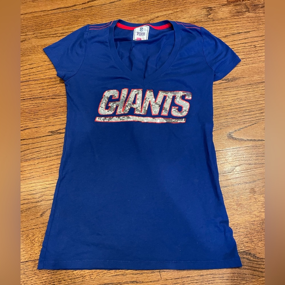 Victoria’s Secret football New York Ny Giants NFL shirt pink loves Sundays